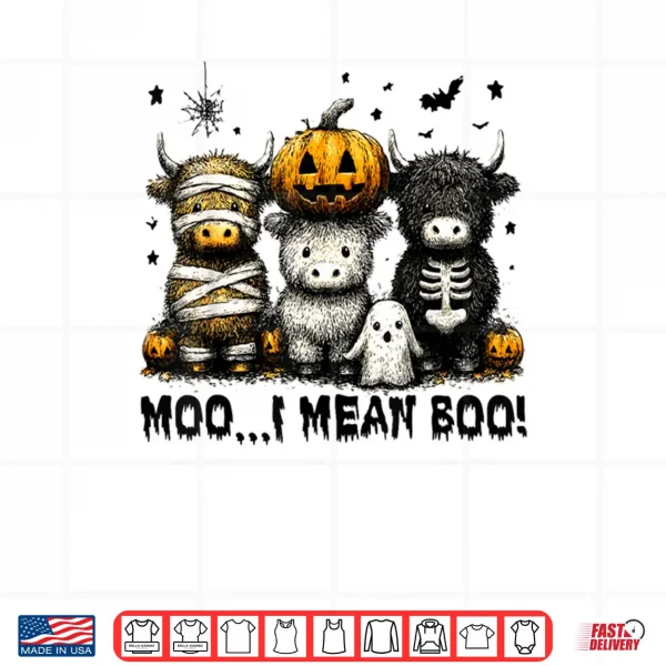Design Ghost Cow Moo I Mean Boo Halloween Outfit Funny Cow Lover Shirt
