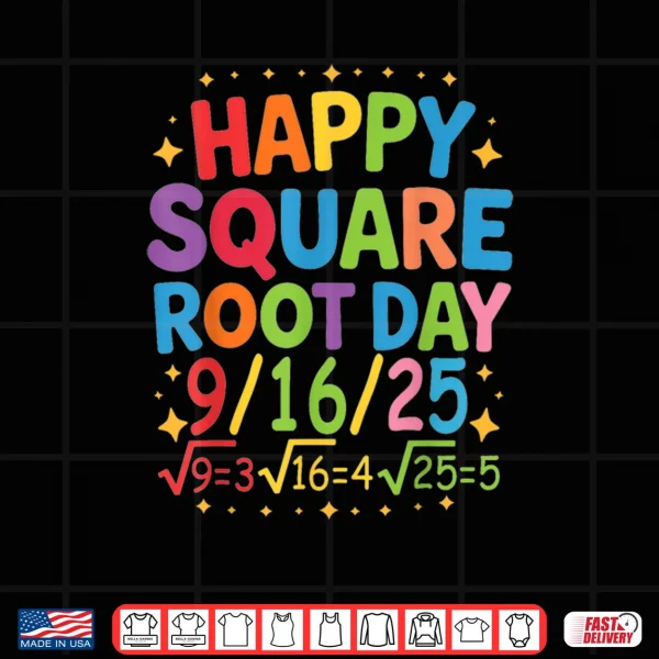 Design Cool Retro Happy Square Root Day Number Joke Shirt