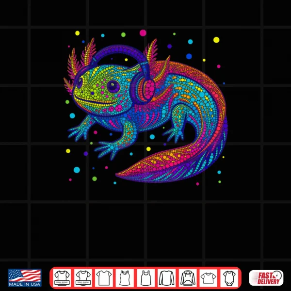 Design Funny Axolotl Video Gamer Polka Dot Art Student Dot Shirt