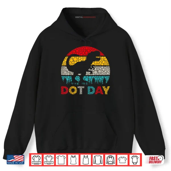 Hoodie Retro T Rex Dinosaur Polka Dot Art Student Dot Day Shirt