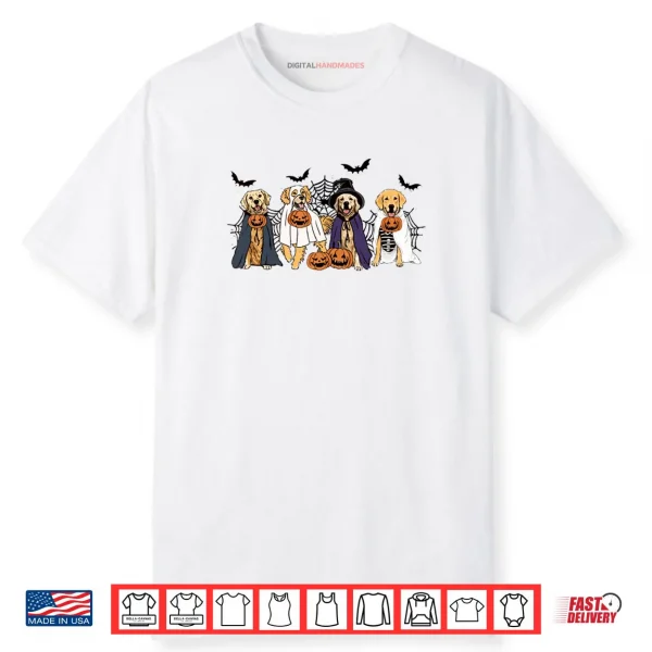 Funny Ghost Witch Golden Retriever Halloween Golden Dog Mom Shirt