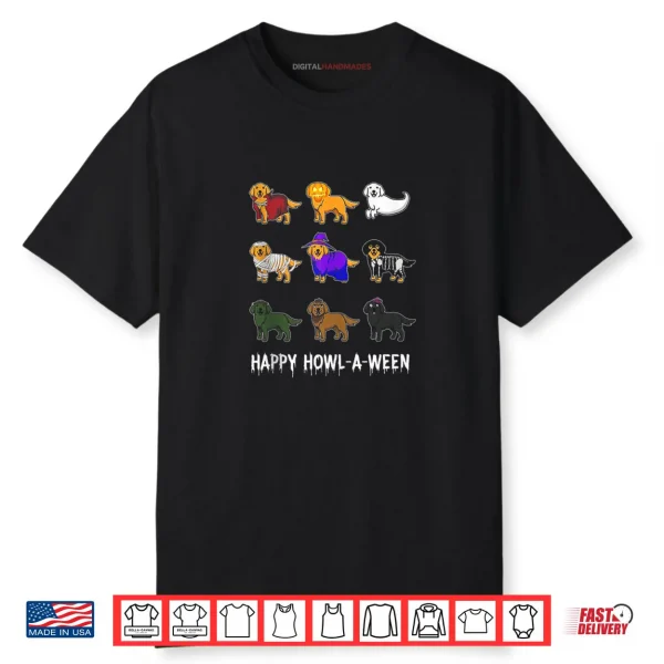 Golden Retriever Dog Halloween Happy Howl o ween Shirt