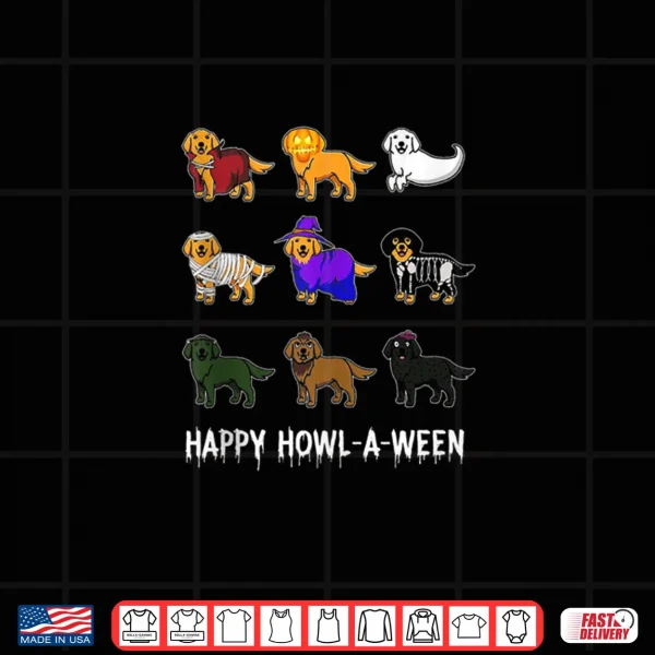 Design Golden Retriever Dog Halloween Happy Howl o ween Shirt