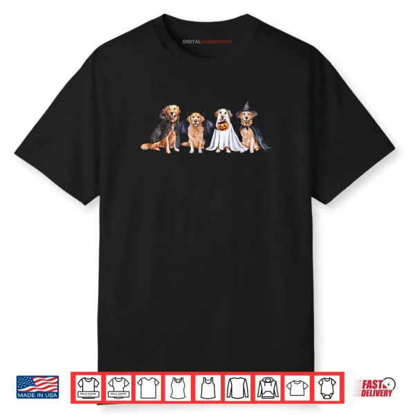Golden Retriever Ghost Dog Halloween Golden Retriever Witch Shirt
