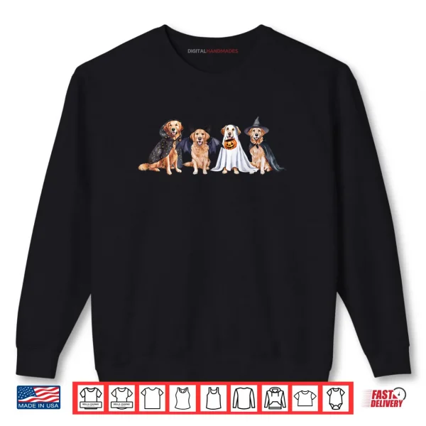 Sweatshirt Golden Retriever Ghost Dog Halloween Golden Retriever Witch Shirt