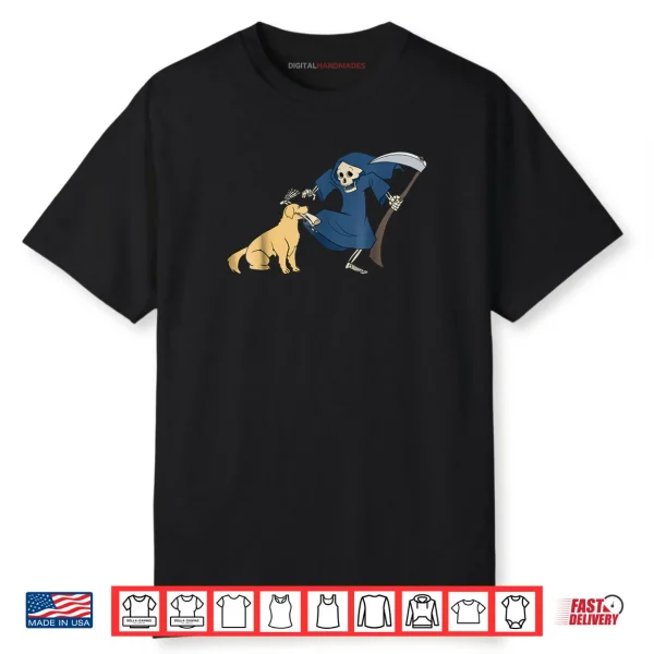 Golden Retriever Grim Reaper Halloween T Shirt Shirt