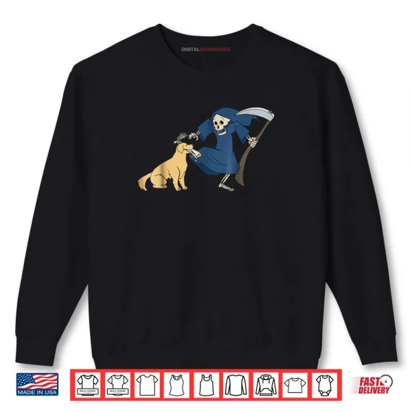 Sweatshirt Golden Retriever Grim Reaper Halloween T Shirt Shirt