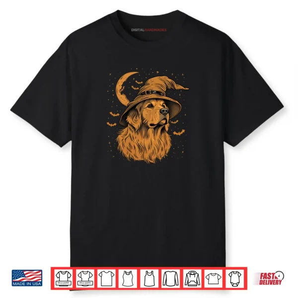 Golden Retriever Halloween Funny Cute Dog Mom Wizard Witch Shirt