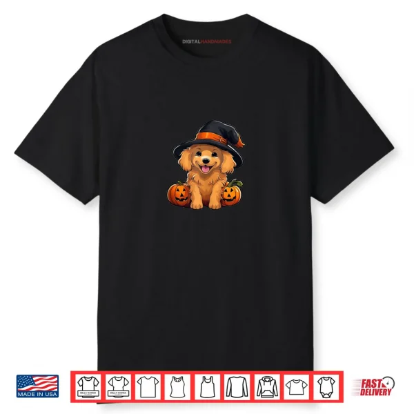 Golden Retriever Love Ghosts Pumpkins Dog Lover Halloween Shirt