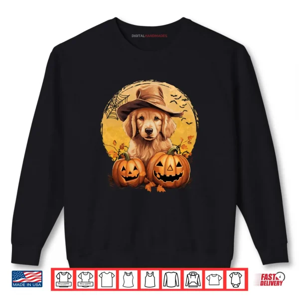 Sweatshirt Golden Retriever Witch Howl O Ween Pawsome Pumpkin Halloween Shirt