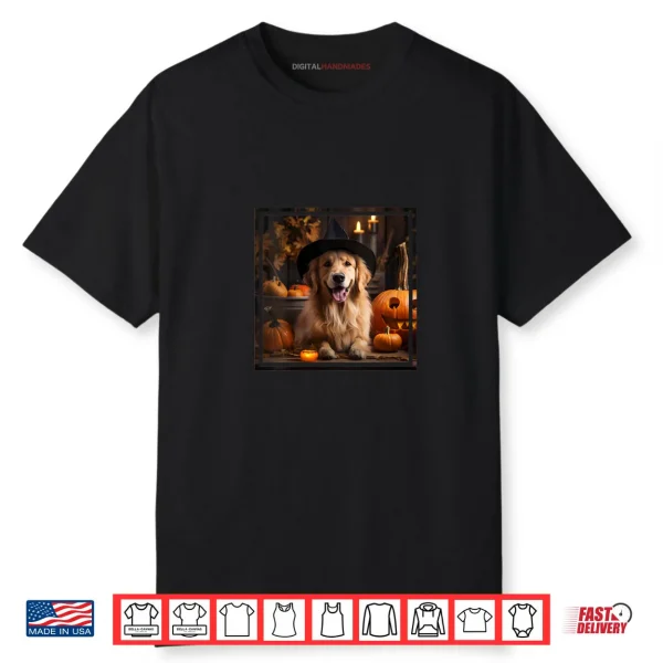 Halloween Golden Retriever Love Ghosts Pumpkins Dog Shirt