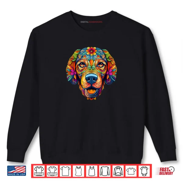 Sweatshirt Halloween Golden Retriever Sugar Skull Dogs Flowers Shirt