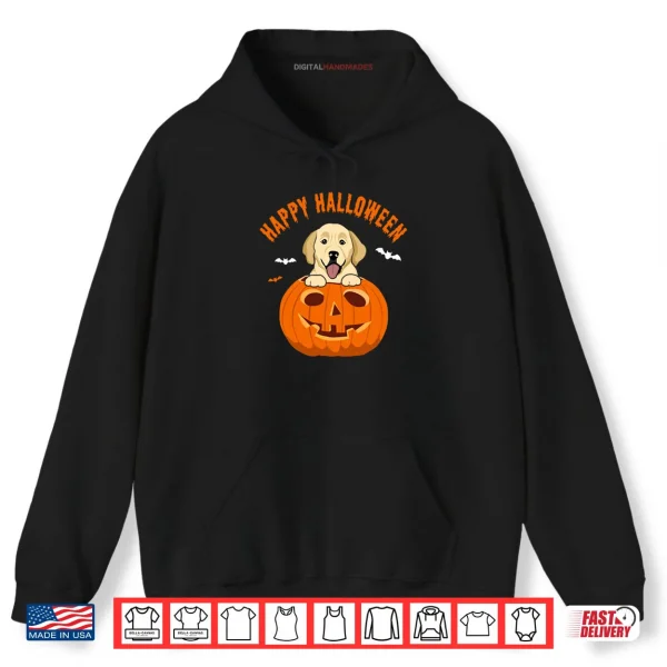Hoodie Halloween Golden Retriever Too Cute to Spook Pumpkin Costume Shirt