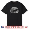 T Rex Walking a Dog Funny Golden Retriever Moon Halloween Shirt