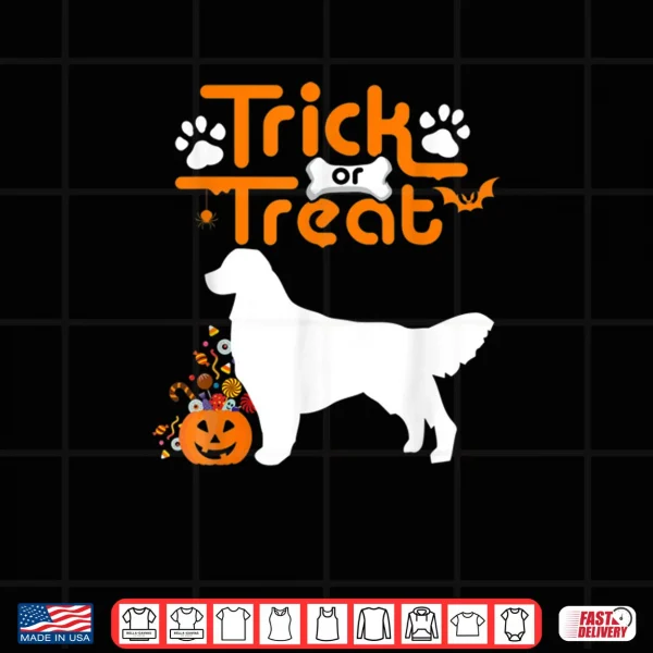 Design Trick Or Treat Golden Retriever Dog Halloween Costume Shirt