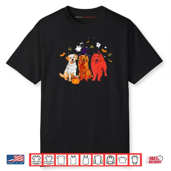 Cute Golden Retriever In Halloween Costume Zombie Witch Shirt