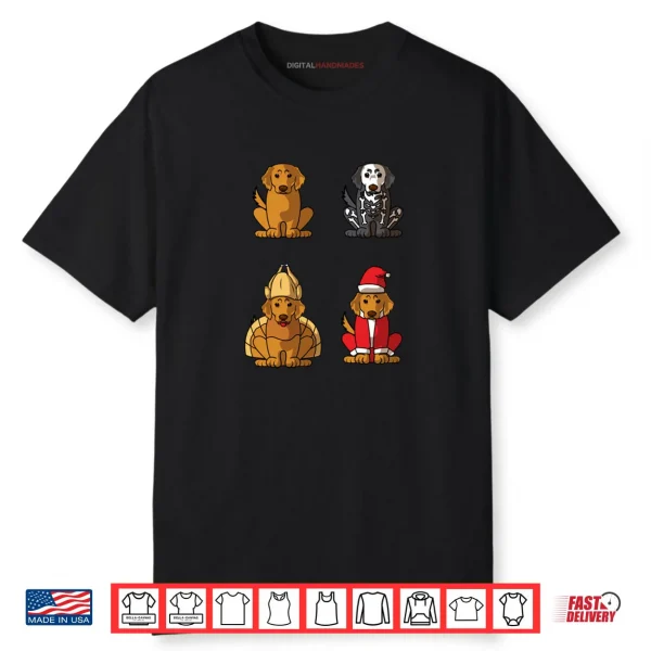 Golden Retriever Halloween Christmas Thanksgiving Shirt