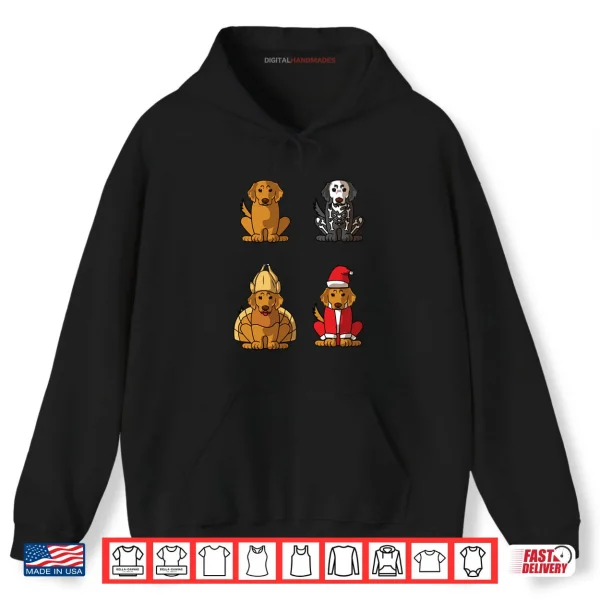 Hoodie Golden Retriever Halloween Christmas Thanksgiving Shirt