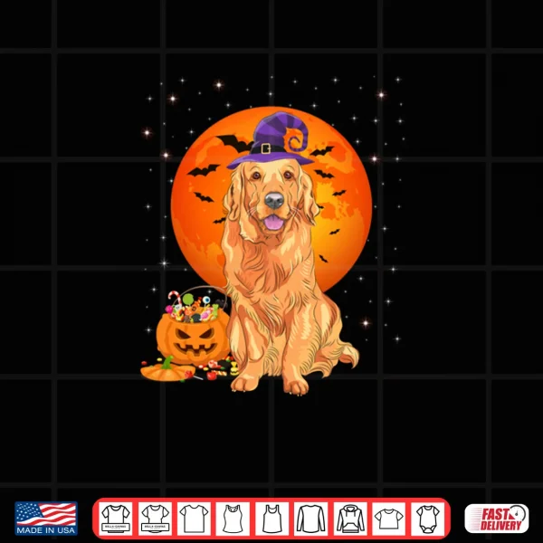 Design Golden Retriever Halloween Costume Pumpkin Golden Retriever Shirt