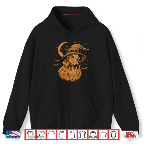 Hoodie Golden Retriever Halloween Funny Cute Dog Mom Wizard Witch Shirt