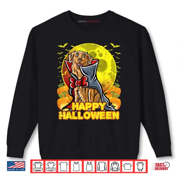 Sweatshirt Golden Retriever Happy Halloween Costume Dog Vampire Shirt