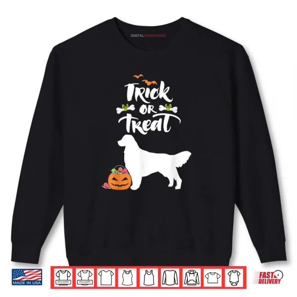 Sweatshirt Trick Or Treat Golden Retriever Dog Halloween Shirt