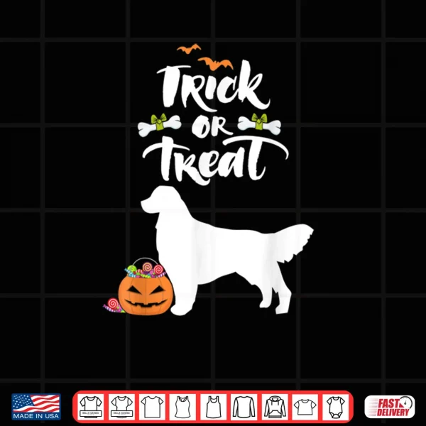 Design Trick Or Treat Golden Retriever Dog Halloween Shirt