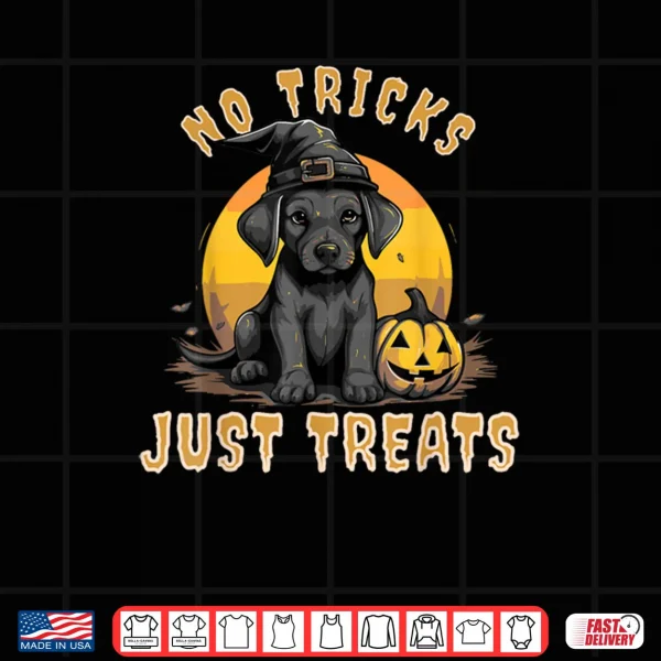 Design Labrador Retriever Dog Halloween No Tricks Just Treats Lab Shirt