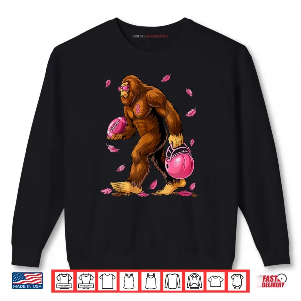 Sweatshirt Bigfoot Football Pink Ribbon Breast Cancer Awareness Shirt