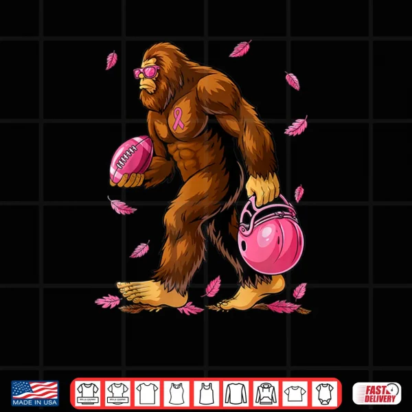 Design Bigfoot Football Pink Ribbon Breast Cancer Awareness Shirt
