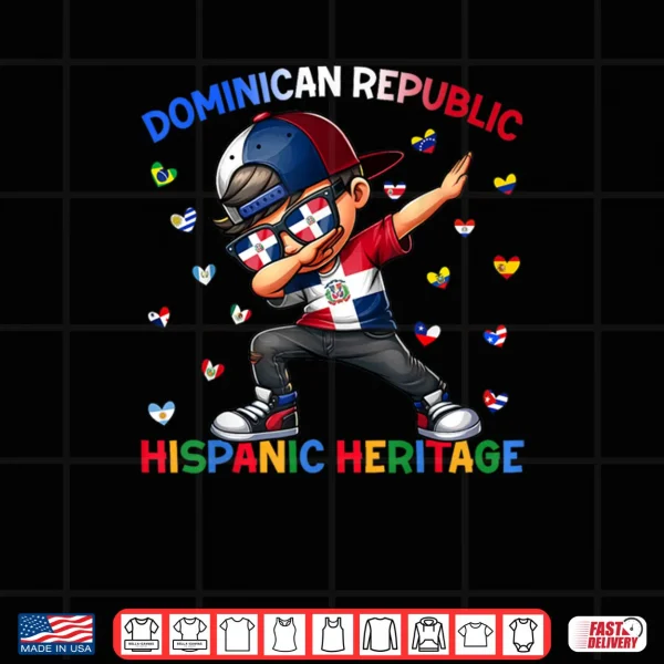 Design Hispanic Heritage Month Dominican Republic Flag Shirt