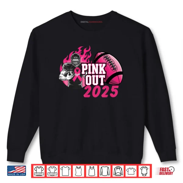 Sweatshirt Pink Out 2025 Football Breast Cancer Awareness Support Shirt