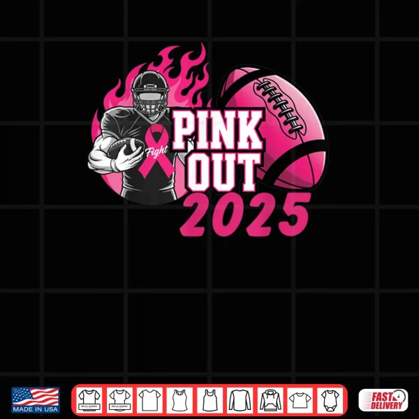 Design Pink Out 2025 Football Breast Cancer Awareness Support Shirt