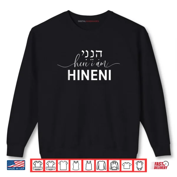 Sweatshirt Hineni Here I Am Baruch Hashem in Hebrew Shirt