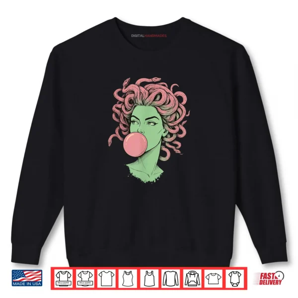 Sweatshirt Medusa Bubblegum Mythological Snake Hair Goddess Shirt