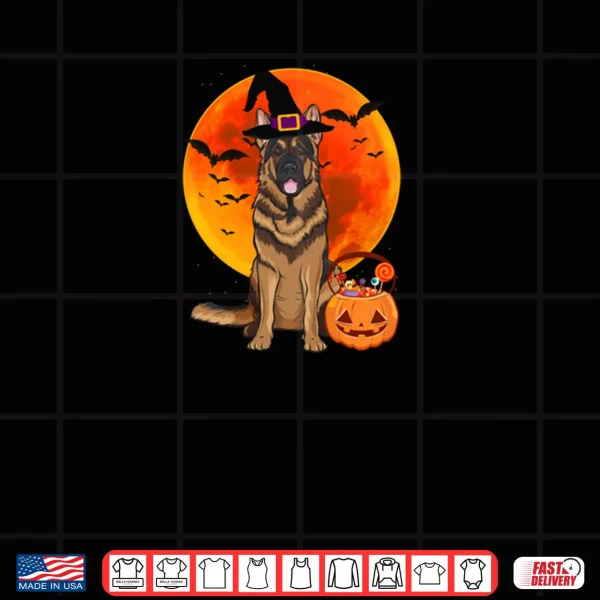 Design Dog Halloween German Shepherd Jack O Lantern Pumpkin Shirt