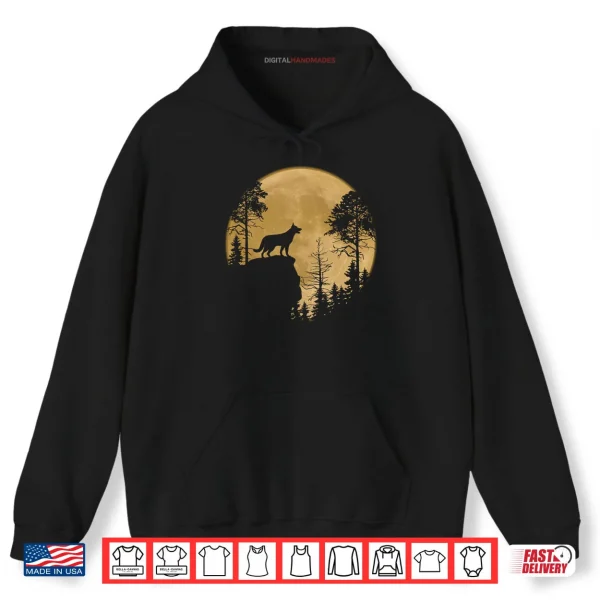 Hoodie German Shepherd Dog Under The Moonlight Halloween Dog Lovers Shirt