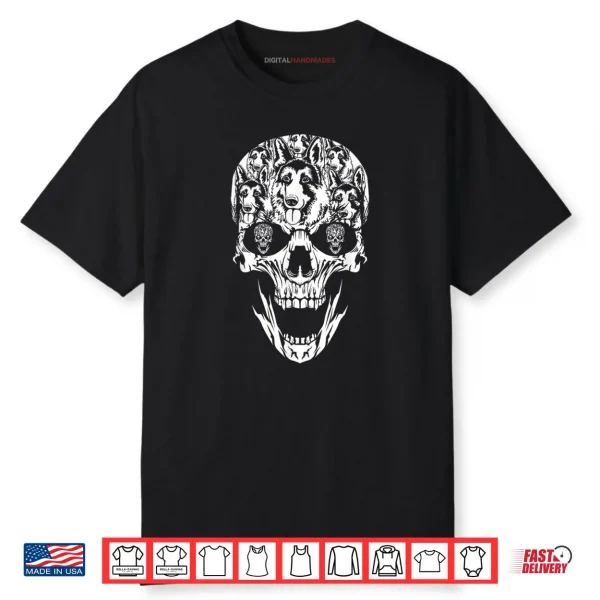 Halloween Costume Skull German Shepherd Dog Lover Shirt