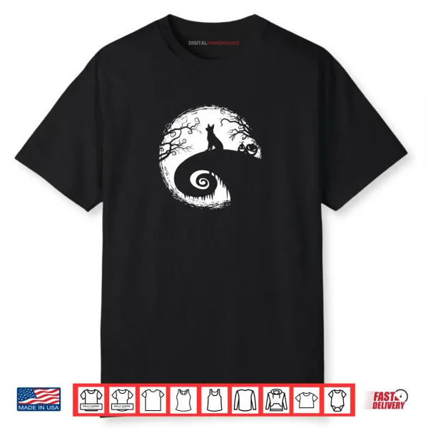 Halloween Dog & Moon Spooky Gifts German Shepherd Lover Shirt