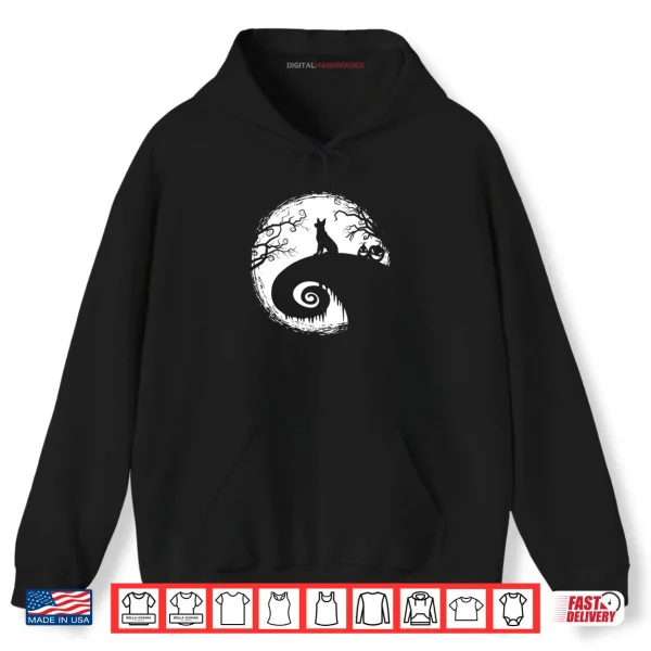 Hoodie Halloween Dog Moon Spooky Gifts German Shepherd Lover Shirt