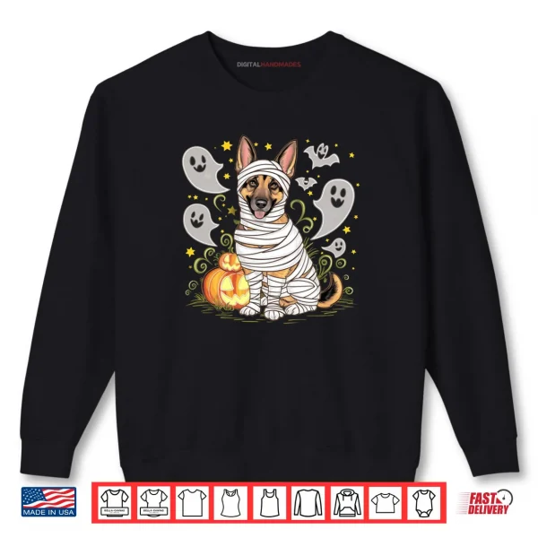 Sweatshirt Halloween German Shepherd Mummy Dog Ghosts Pumpkins Shirt