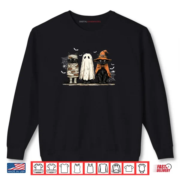 Sweatshirt Black Cat Pumpkin Halloween Shirt