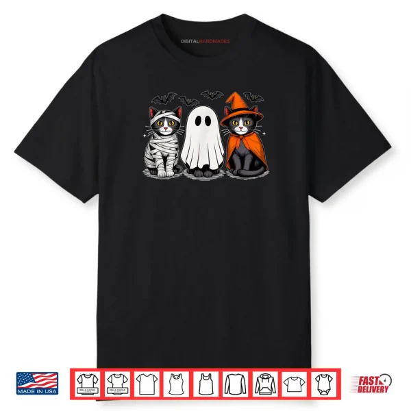 Black Cat Mummy Witch Ghost Halloween Shirt