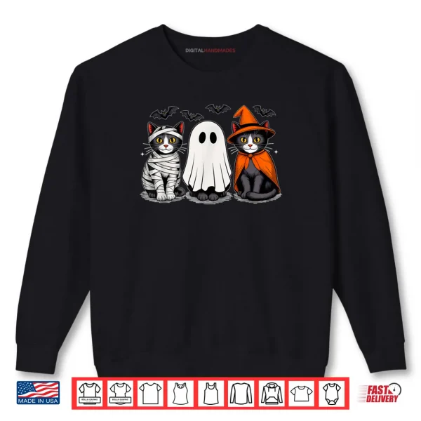Sweatshirt Black Cat Mummy Witch Ghost Halloween Shirt