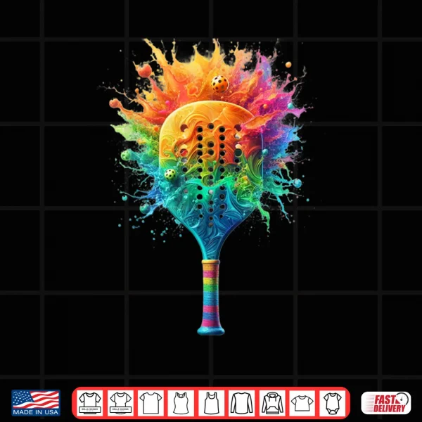 Design Pickleball Splash Colors Paddle Shirt