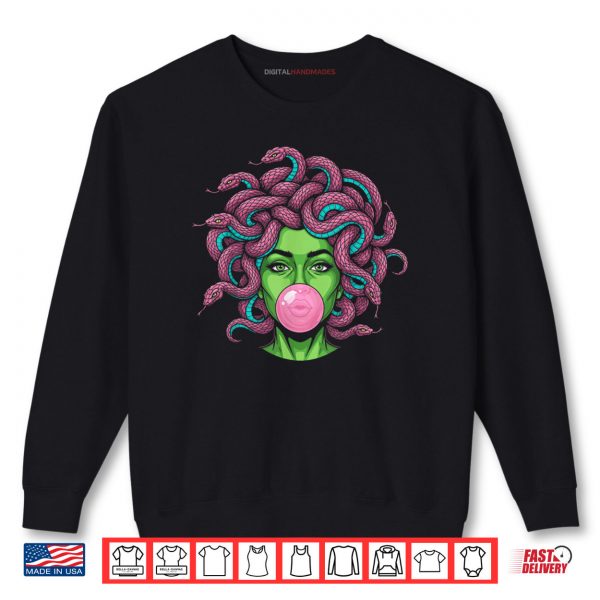 Sweatshirt Medusa Blowing Bubblegum Pop Art Mythology Shirt
