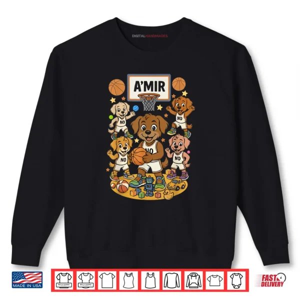 Sweatshirt Birthday with Puppies Basketball Shirt