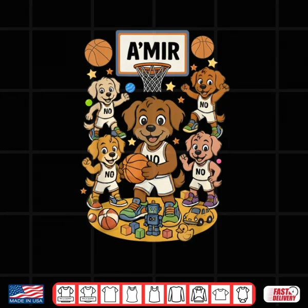 Design Birthday with Puppies Basketball Shirt