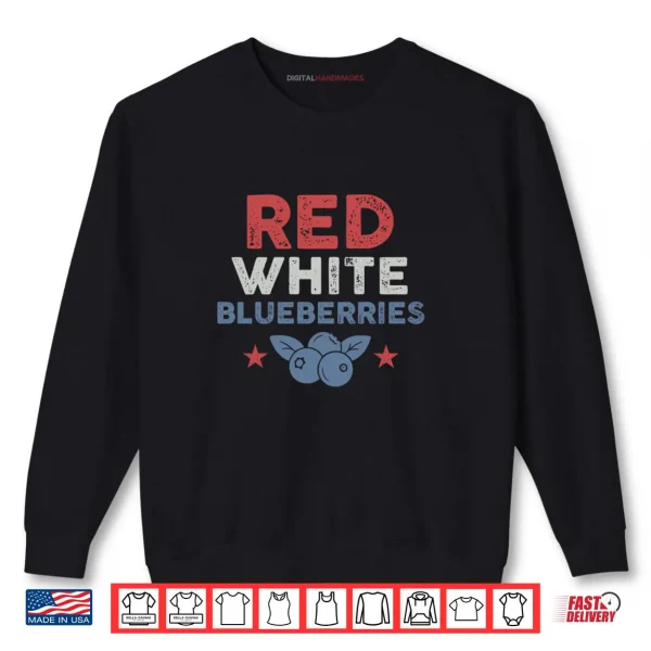 Sweatshirt Red White and Blueberries Funny Shirt