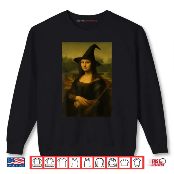 Sweatshirt Halloween Mona Lisa Witch Shirt